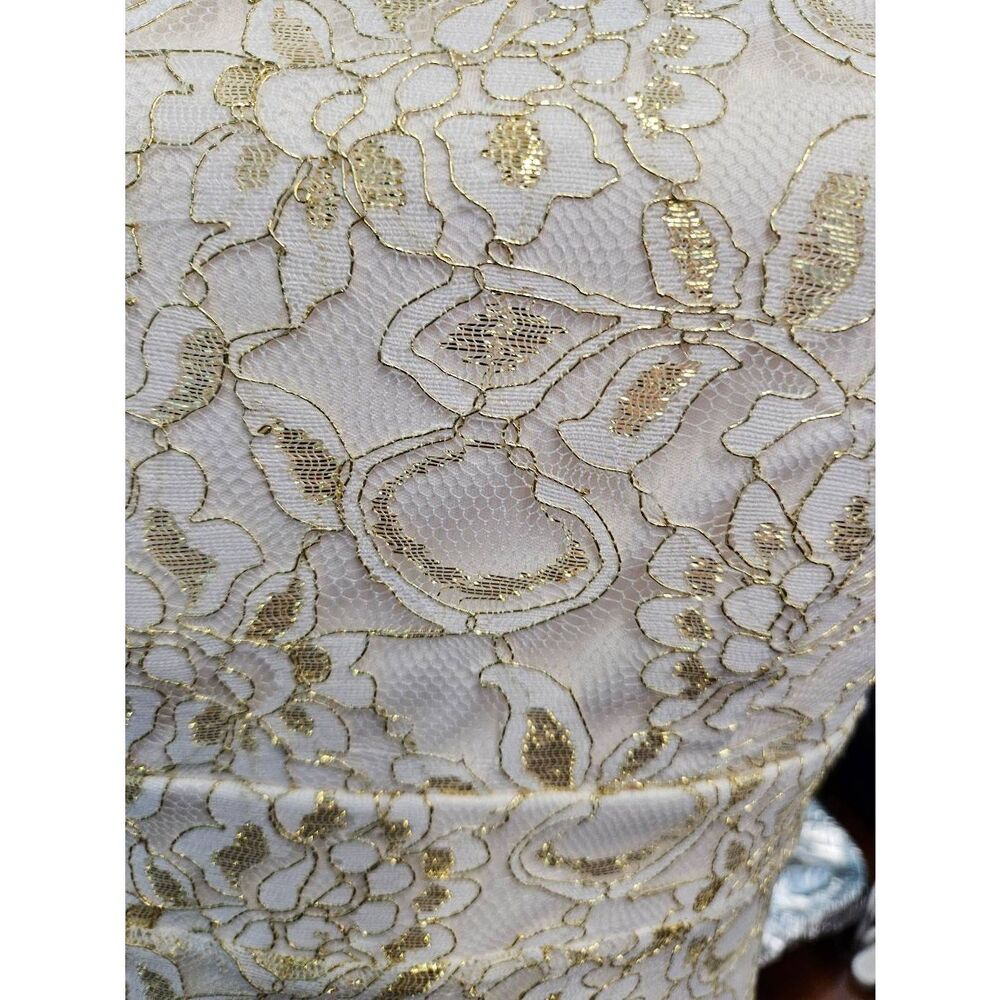 Forever 21 Cream and Gold Lace Strapless Mini Dress Womens Small NEW TAGS - Picture 9 of 9
